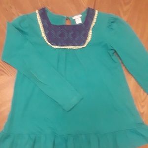 Kids Size 12 Hartstrings Green long sleeve tunic
